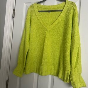 Pilcro Lime V-Neck Sweater